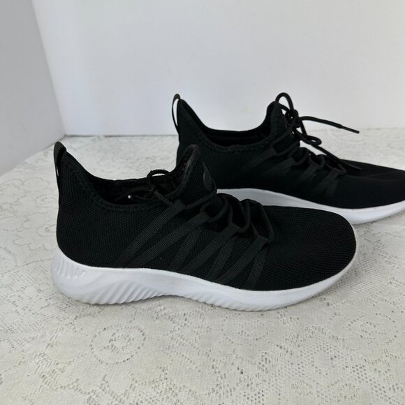 Black Feethit Slip on Running Shoes, white soles, breathable lightweight 7.5M - Picture 4 of 8